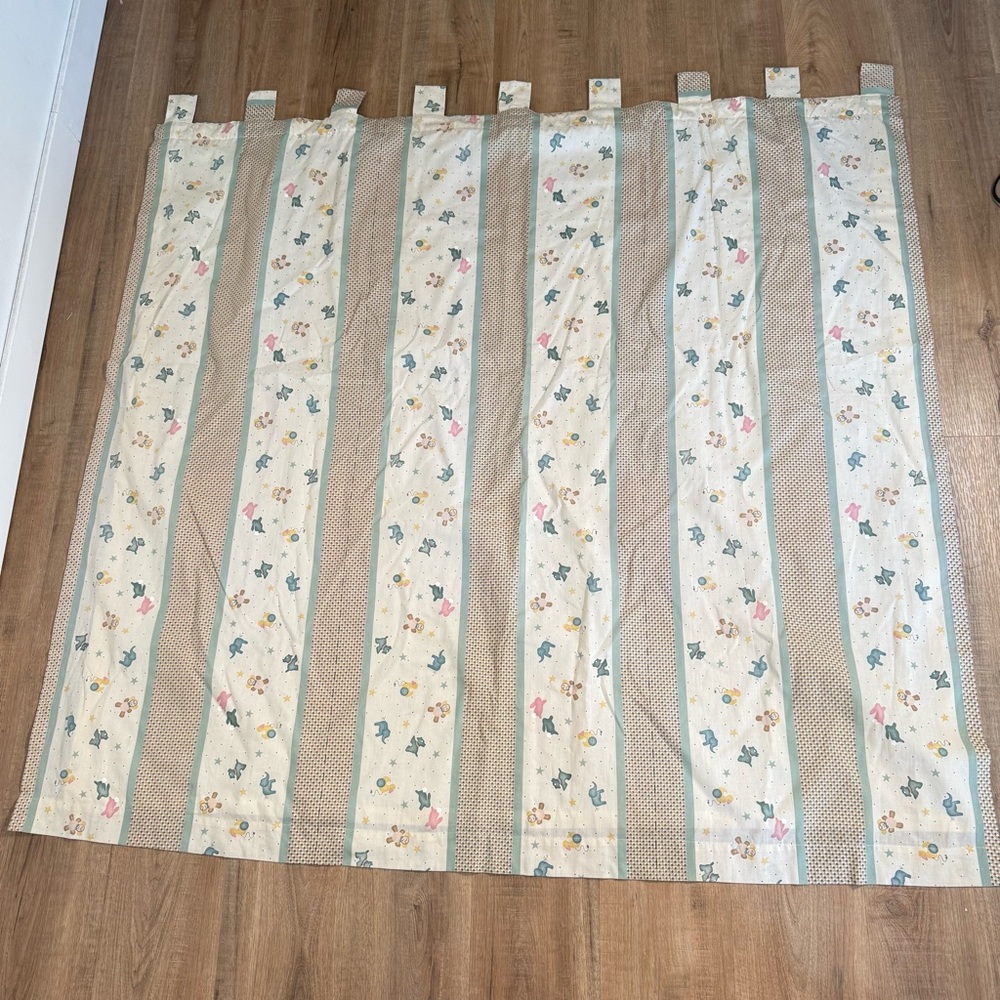 Vintage Daisy Kingdom Children Curtain Panel Bunny Monkey 57 x 55